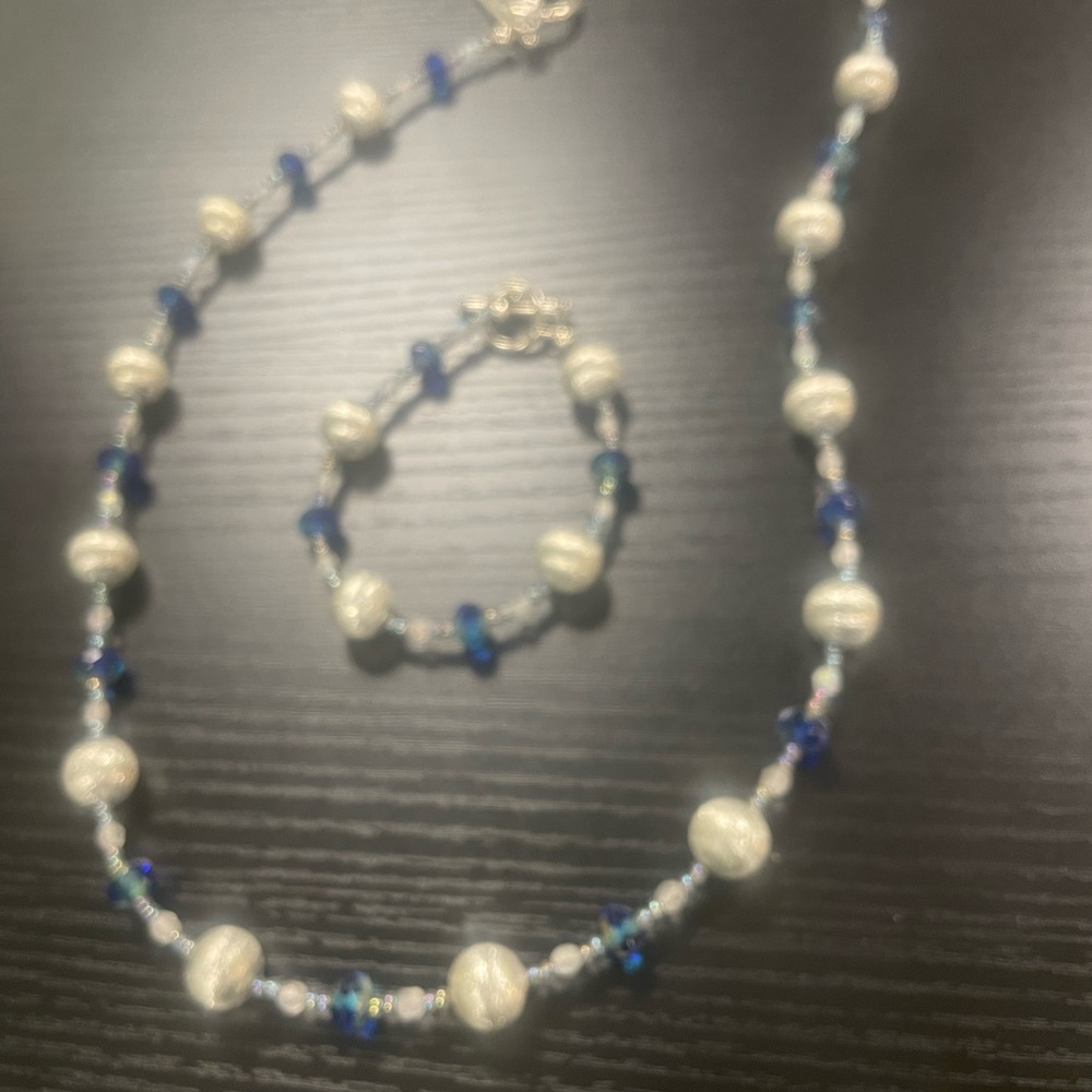 Artisan Silver and Czech Glass Set - Picture 2 of 2